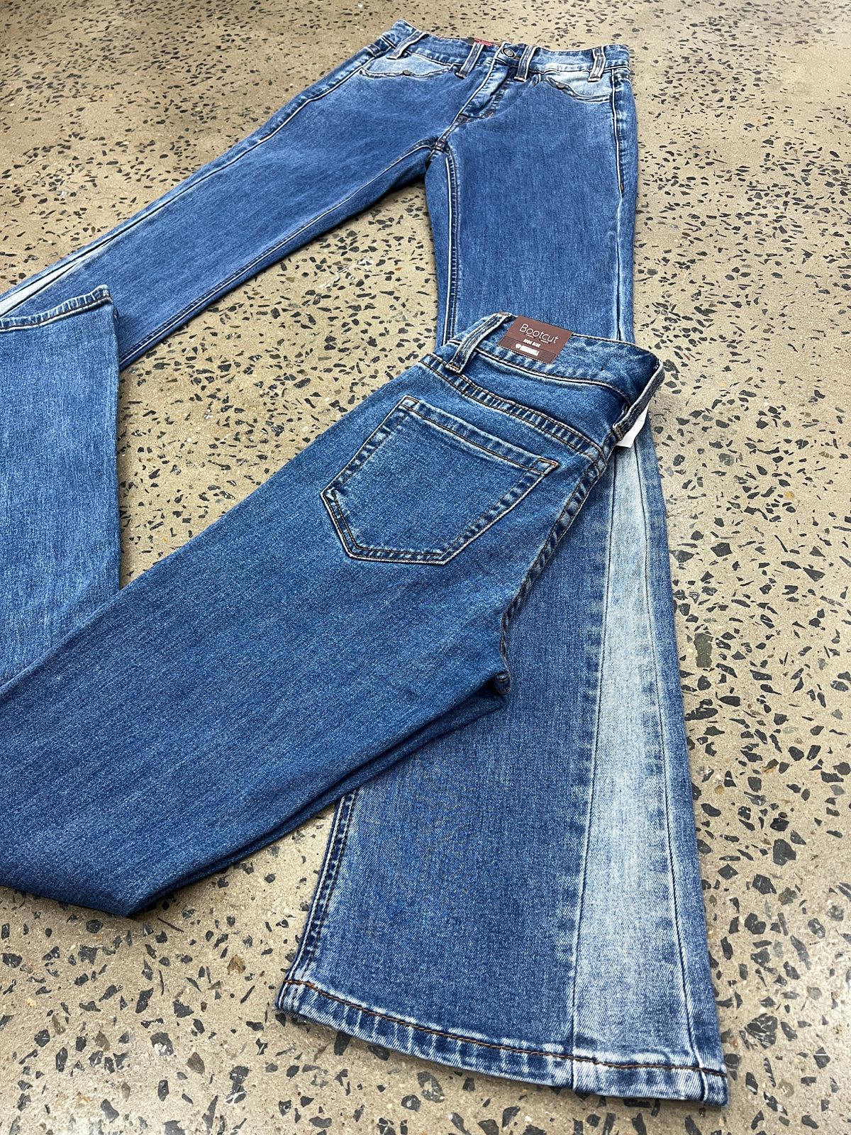 Rock & Roll Cowgirl Jeans - BW4HD06039 - Two Tone High Rise Bootcut