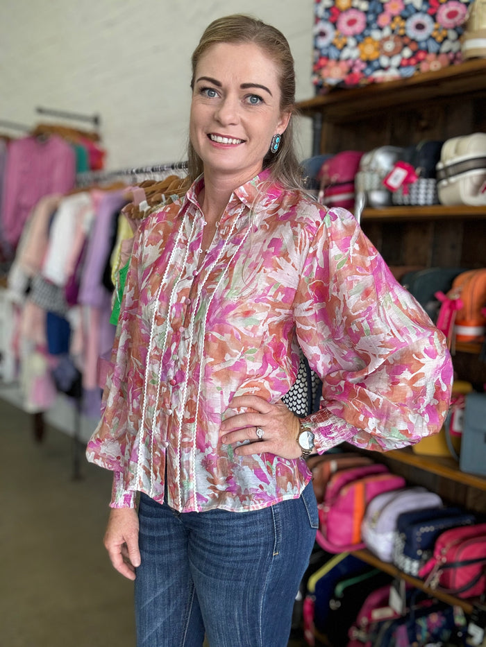 Chelsea Top - Pink Floral
