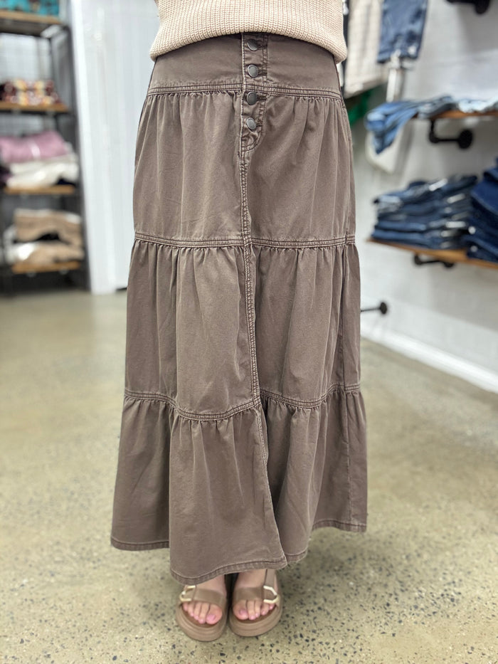 Coco - Denim Maxi Skirt (Cocoa)