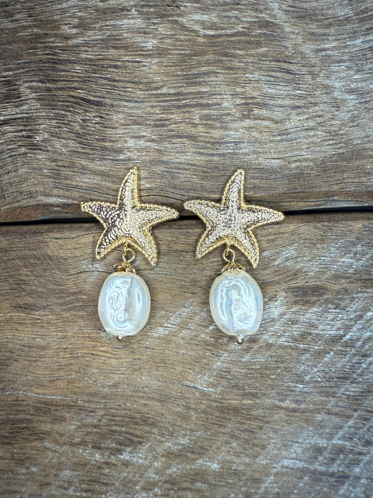 Earrings - Pearl Starfish Drop