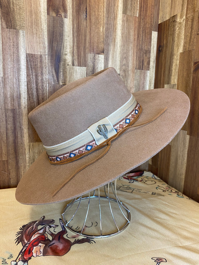 Gambler Felt Hat - Beige