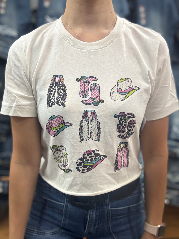 Boots, Chaps & Cowboy Hats Tee - White