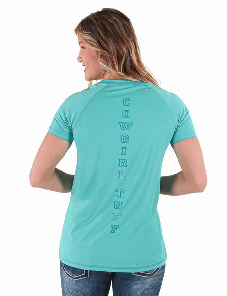 Cowgirl Tuff Breathe Tee  - Turquoise (100580)