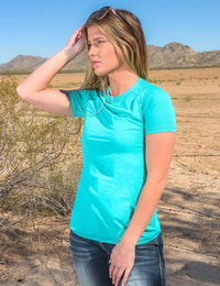 Cowgirl Tuff Breathe Tee  - Turquoise (100580)