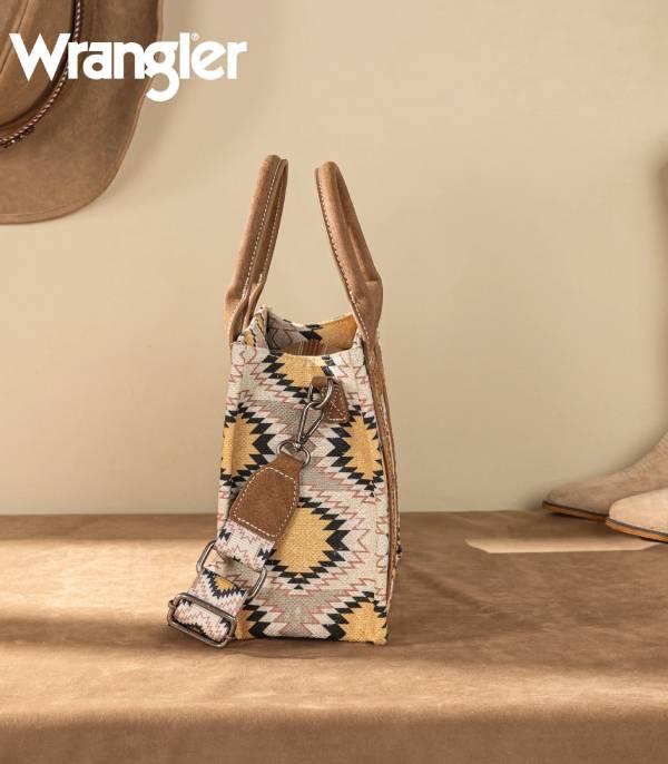 Wrangler Aztec Distressed Print Tote - Beige (WG221-8120BG)
