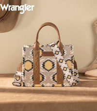 Wrangler Aztec Distressed Print Tote - Beige (WG221-8120BG)