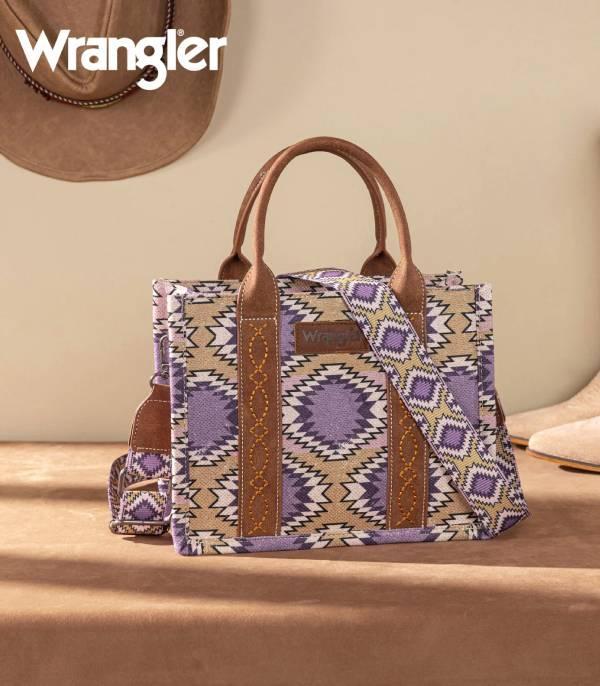 Wrangler Aztec Distressed Print Tote - Purple (WG221-8120PP)