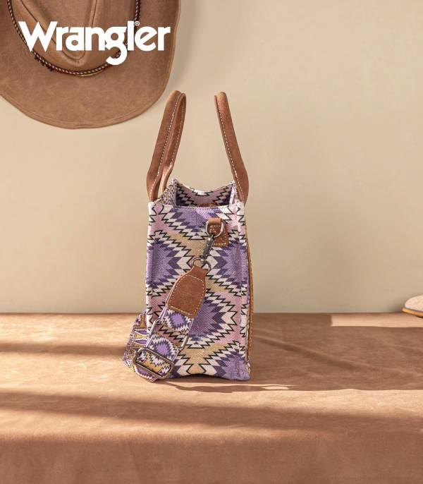 Wrangler Aztec Distressed Print Tote - Purple (WG221-8120PP)