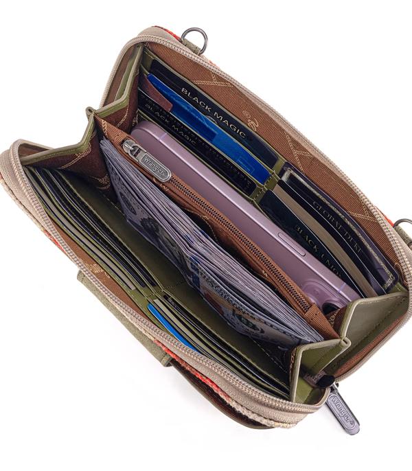 Wrangler Distressed Aztec Crossbody - Green (WG221-183GN)