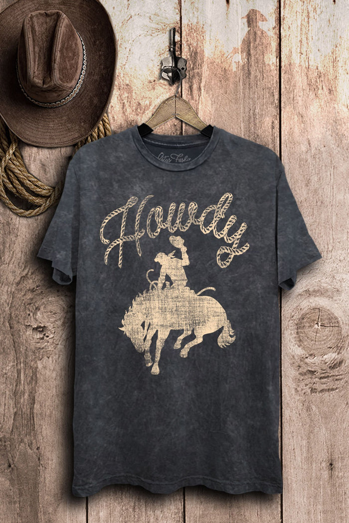 Howdy Graphic Tee - Vintage Black