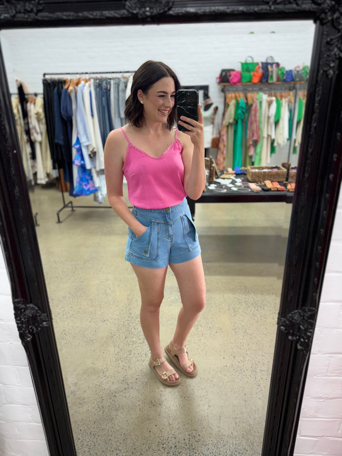 Polly Shorts - Light Denim High Waisted