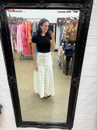 Robyn - White Denim Skirt