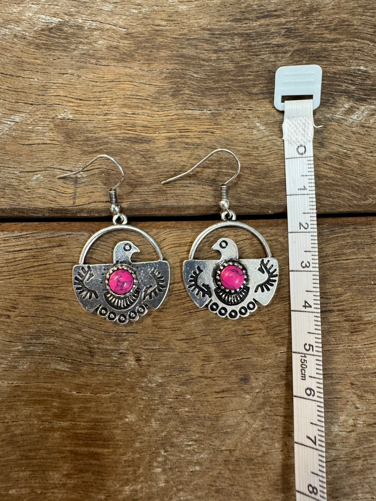 Western Earrings - Pink Thunderbird