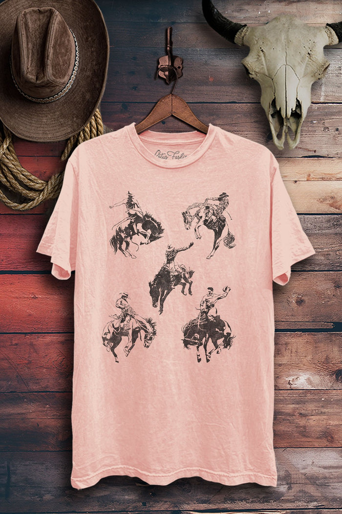 Wild West Rodeo Graphic Tee - Pink