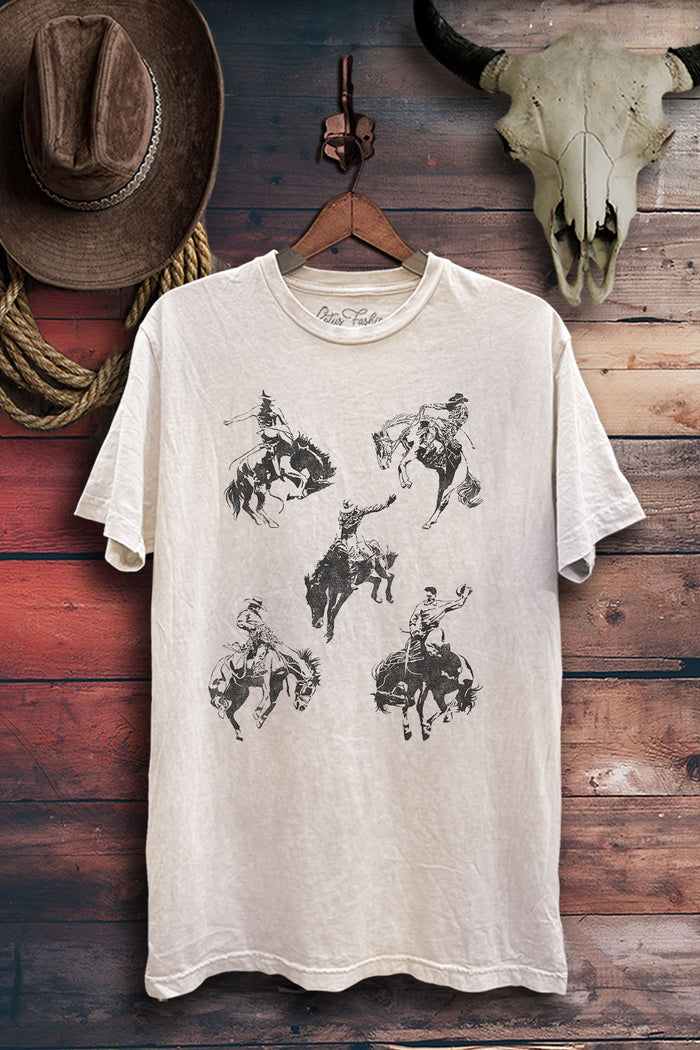 Wild West Rodeo Graphic Tee - Off White