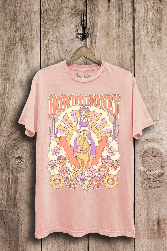 Howdy Honey Graphic Tee - Pink