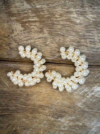 Earrings - Pearl Cluster Hoop