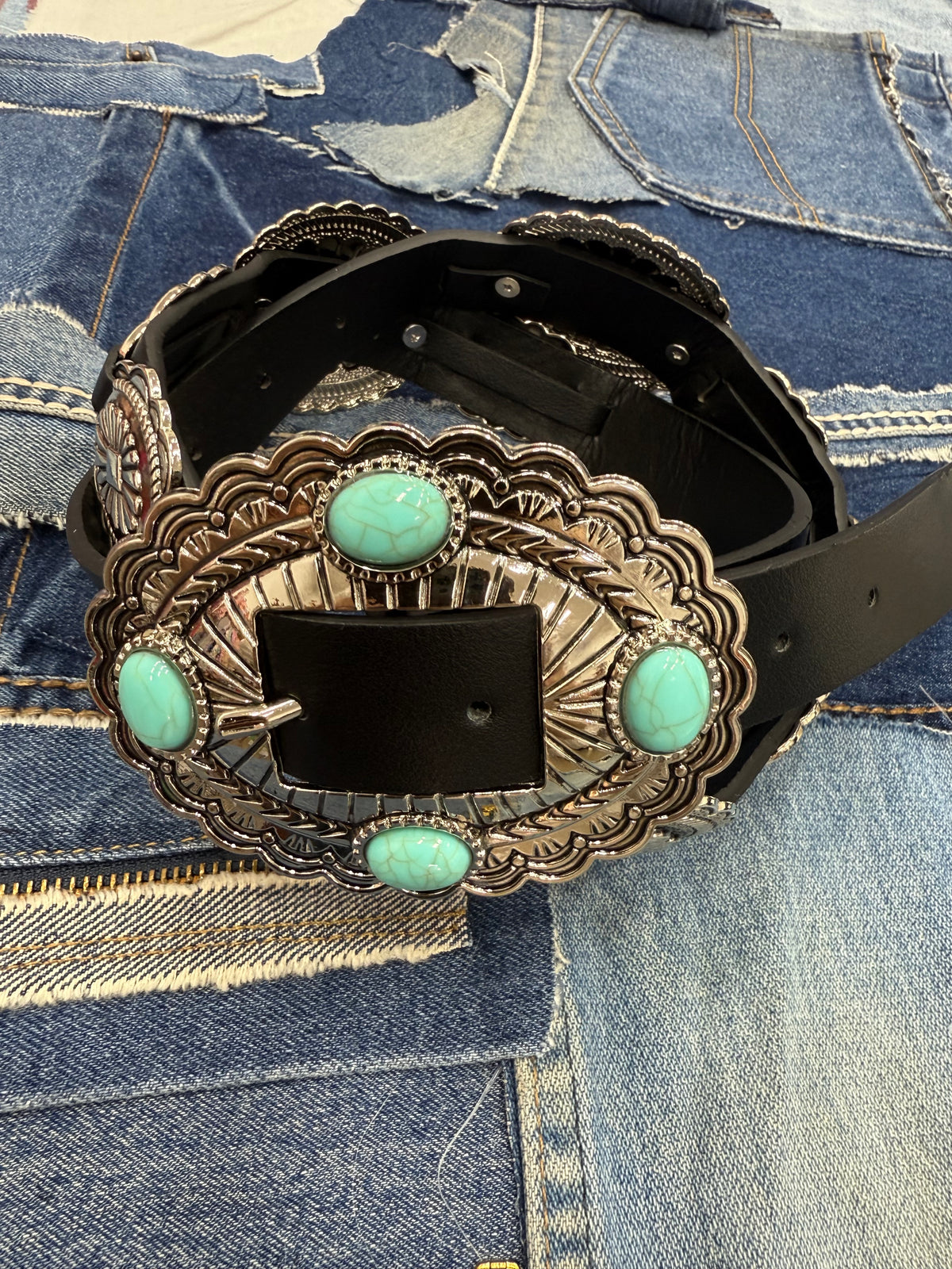 Western Concho Belt - Black