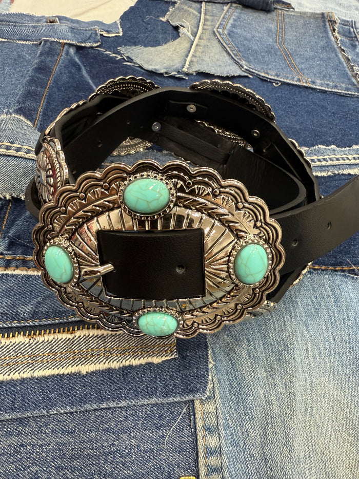 Western Concho Belt - Black