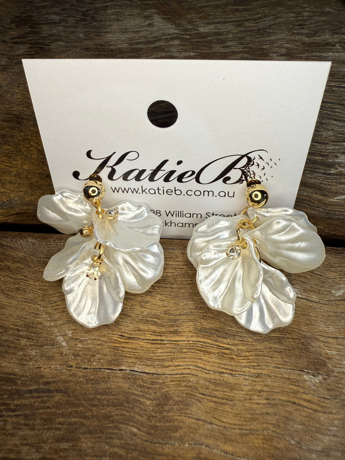 Earrings - Pearl Petal Dangle