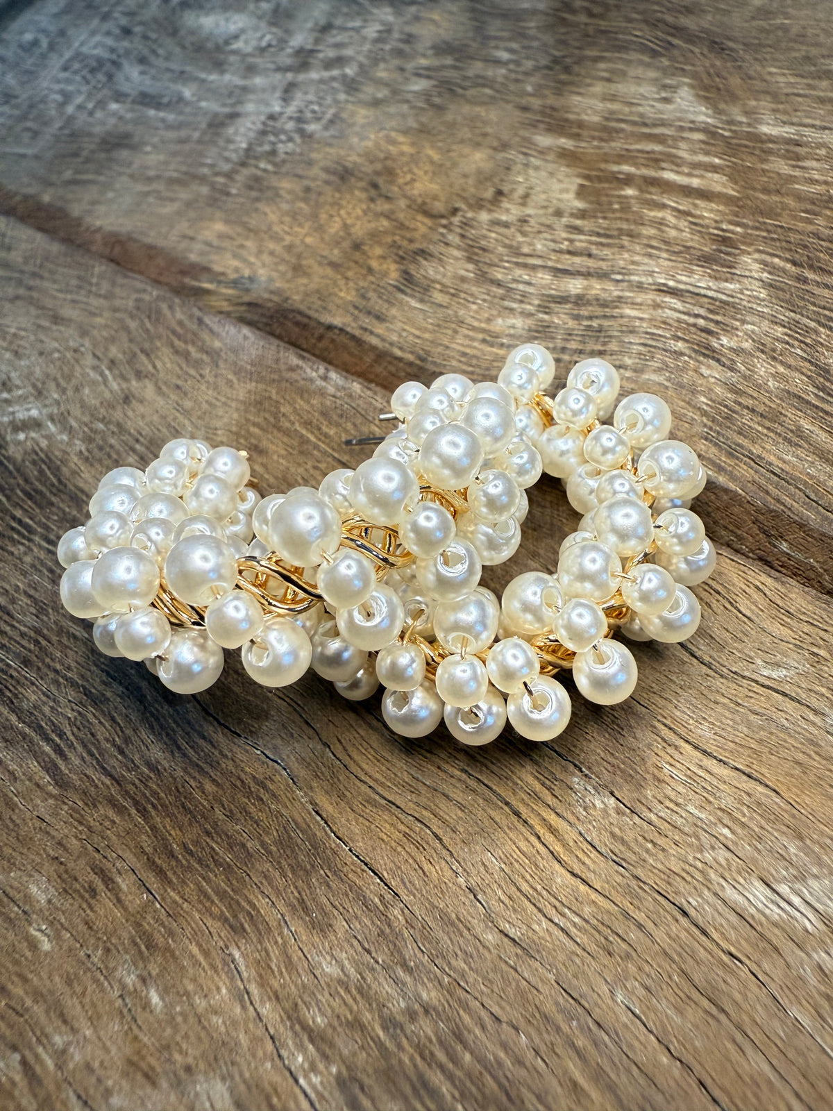 Earrings - Pearl Cluster Hoop