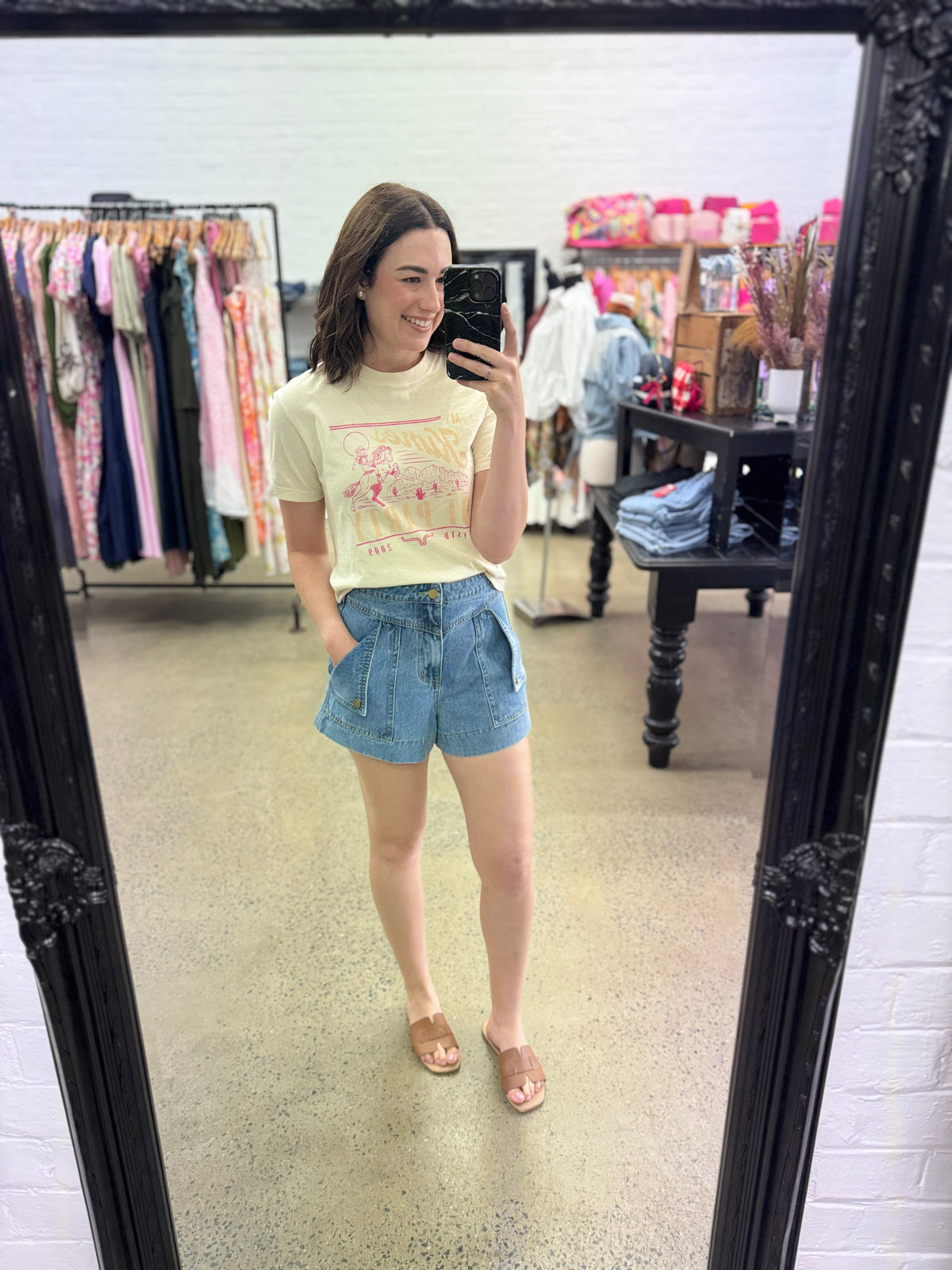 Polly Shorts - Blue Denim High Waisted