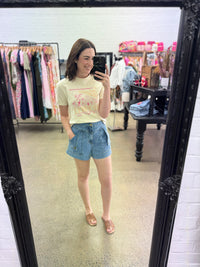 Polly Shorts - Blue Denim High Waisted