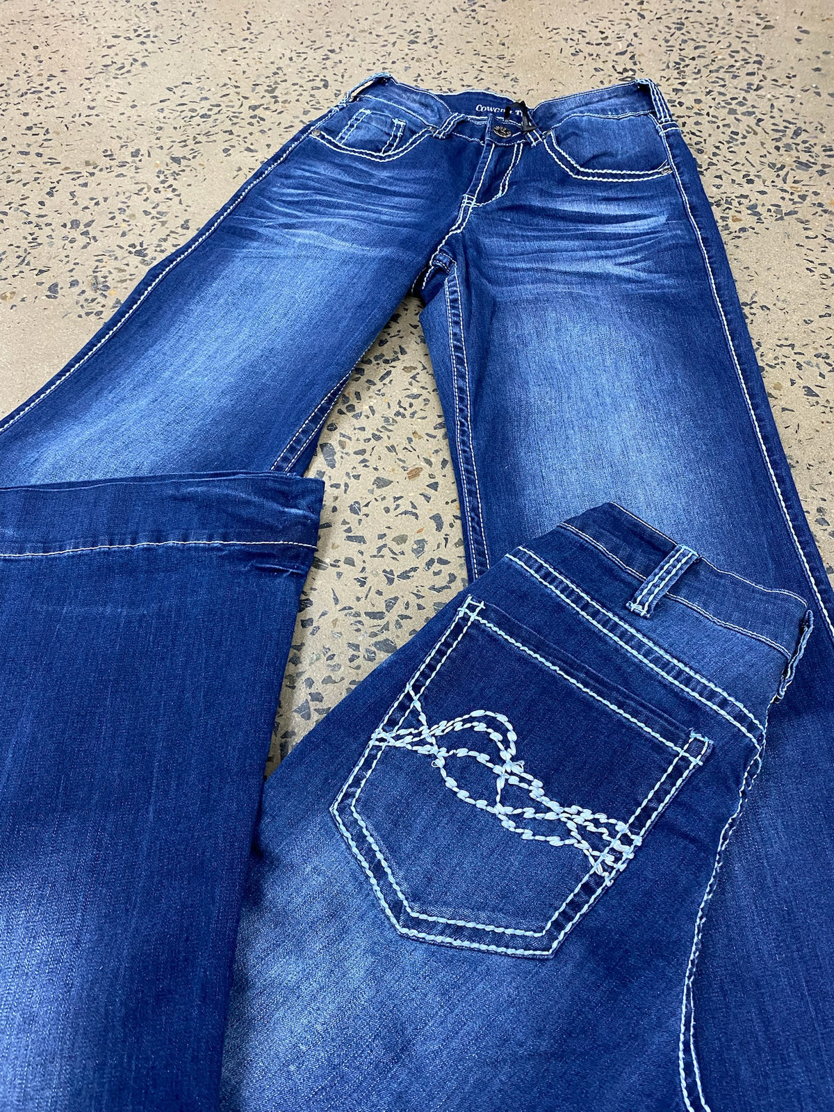 Cowgirl Tuff Jeans - Edgy Wide Leg