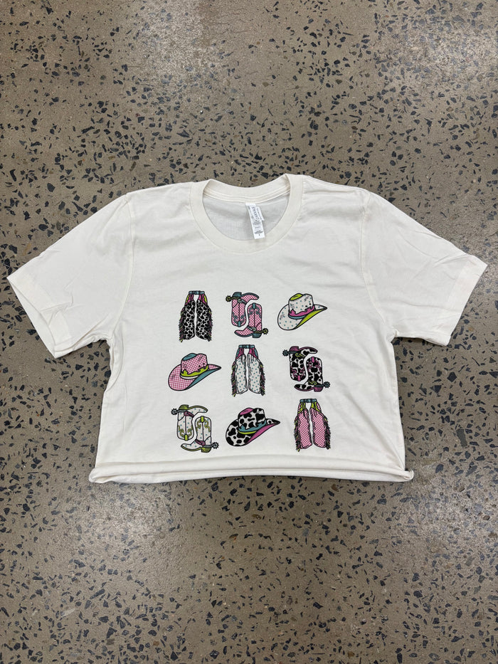 Boots, Chaps & Cowboy Hats Tee - White