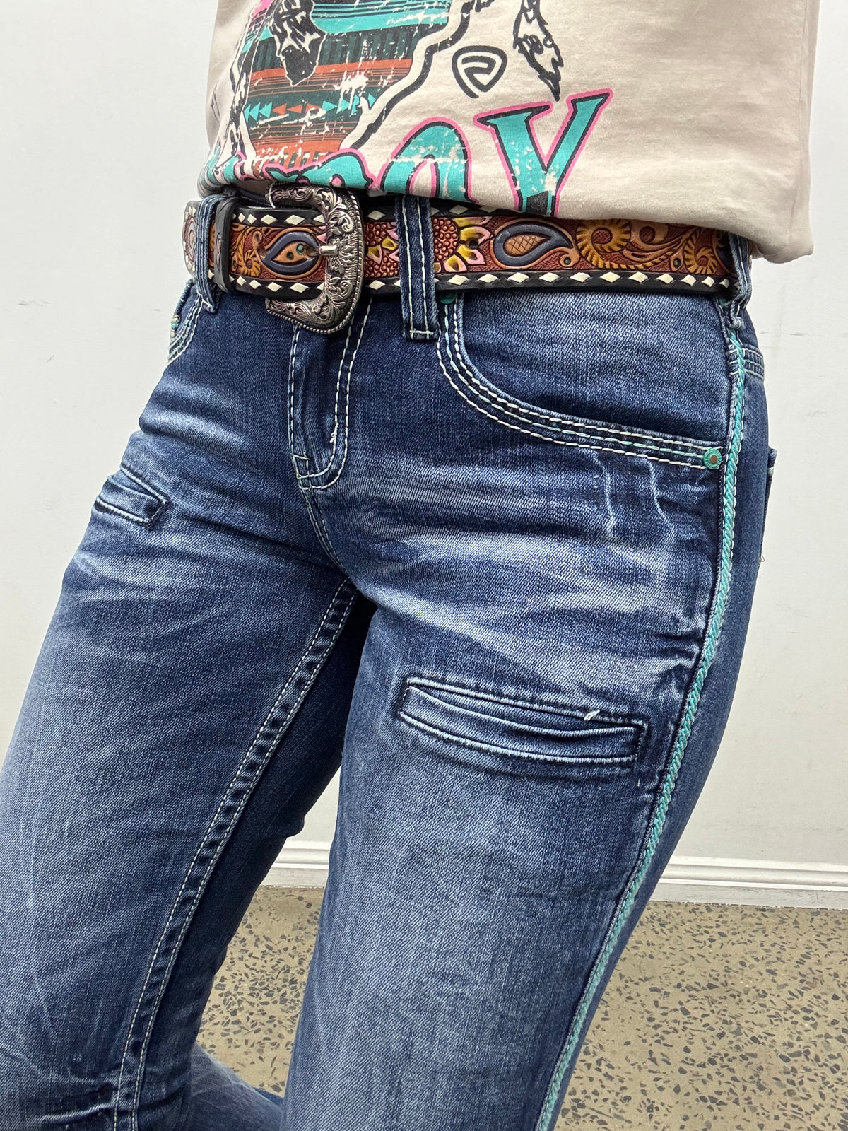 Cowgirl Tuff Jeans - Twisted Turquoise