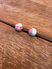 Candy Earrings - Cotton Candy Dahlia Stones (Small)