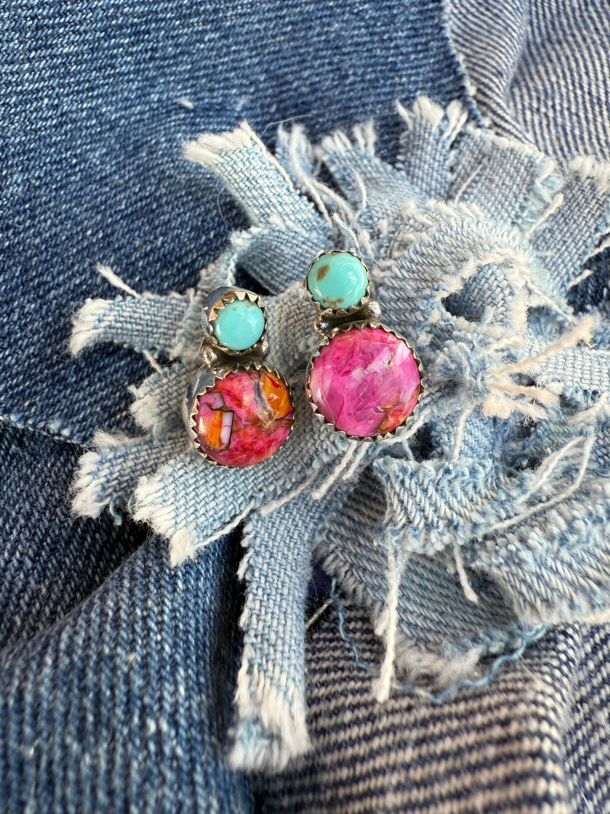 Hold on Tight Earrings - Turquoise Stones