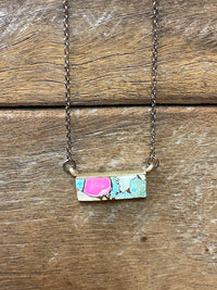 Oaklyn Necklace - Silver Multicolour Turquoise
