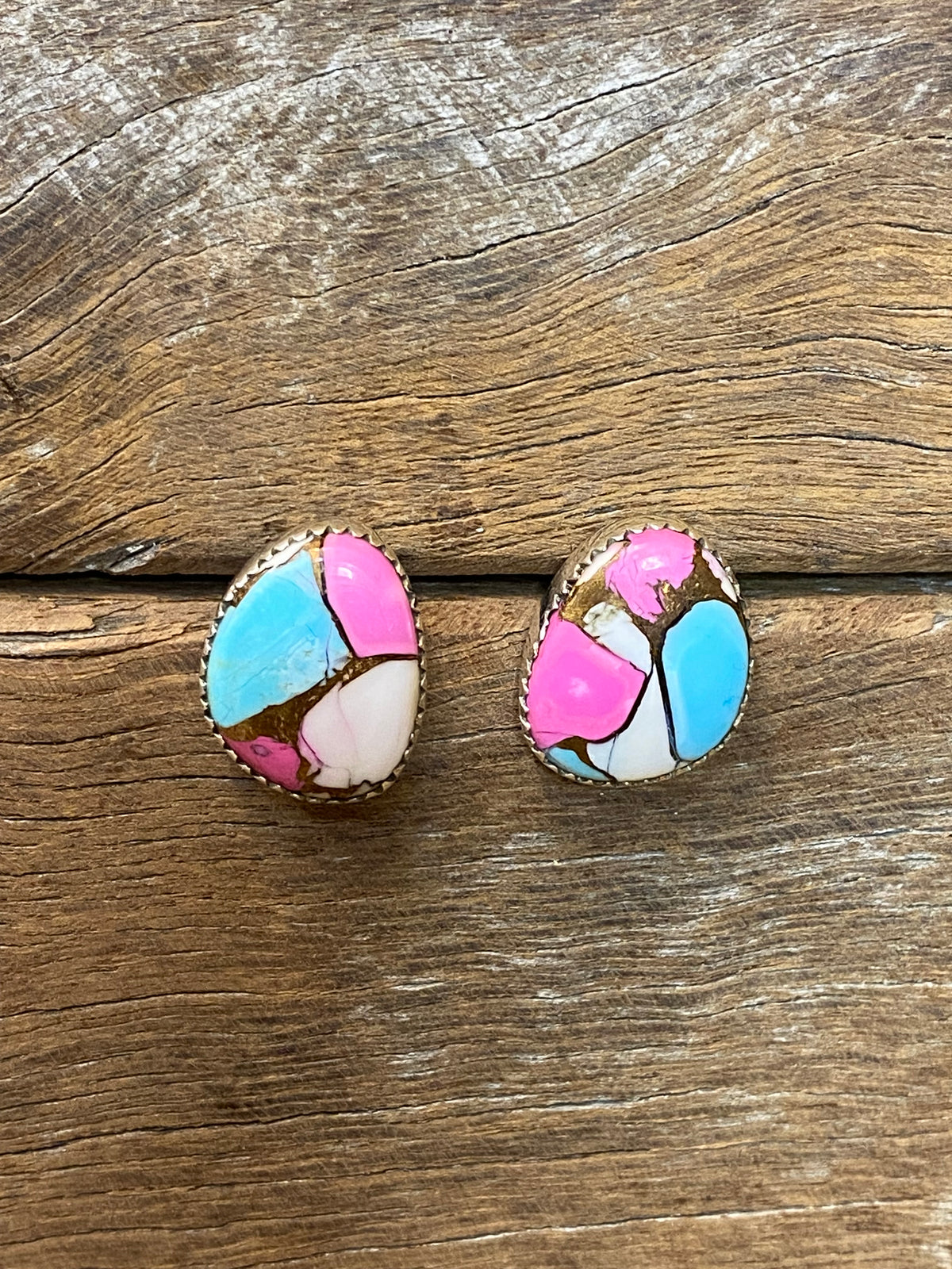 Mindi Earrings - Silver Multicolour Turquoise