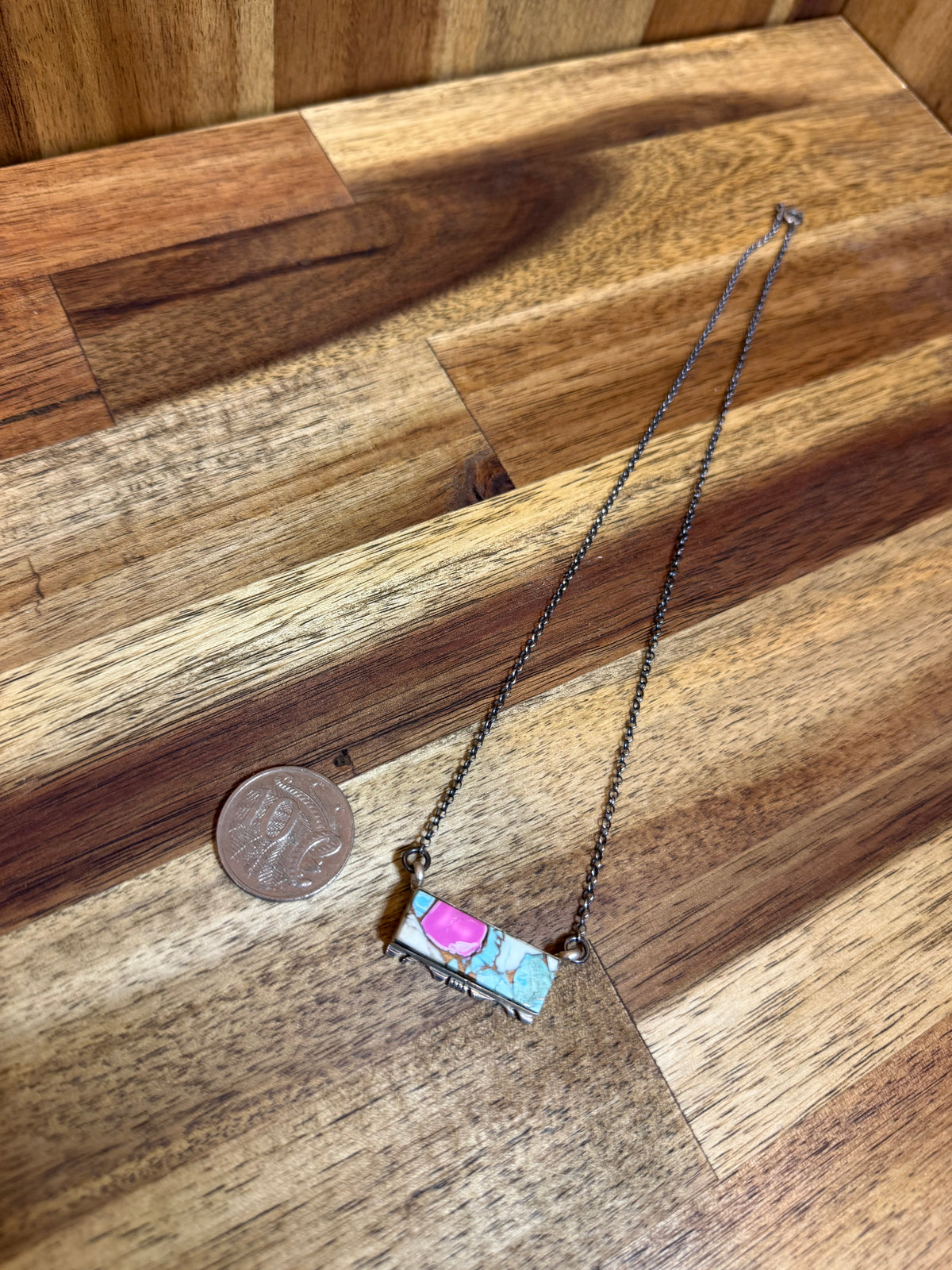 Oaklyn Necklace - Silver Multicolour Turquoise