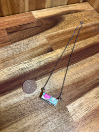 Oaklyn Necklace - Silver Multicolour Turquoise