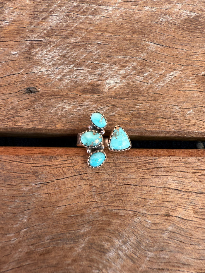 Sooner Adjustable Ring - Silver Turquoise
