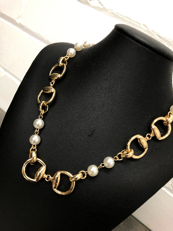 Necklace - Gold Bits & Pearls