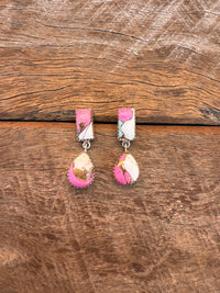 Sugarland Earrings - Cotton Candy Dahlia Stones