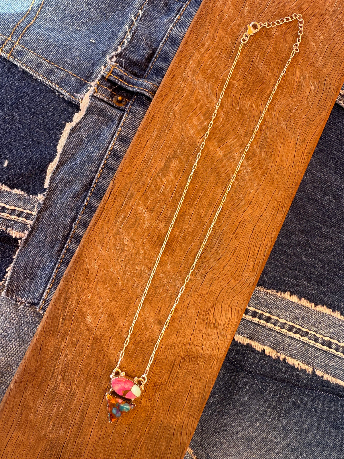 Marina Necklace - Pink Dahlia & Turquoise Stones