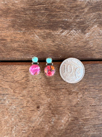 Hold on Tight Earrings - Turquoise Stones