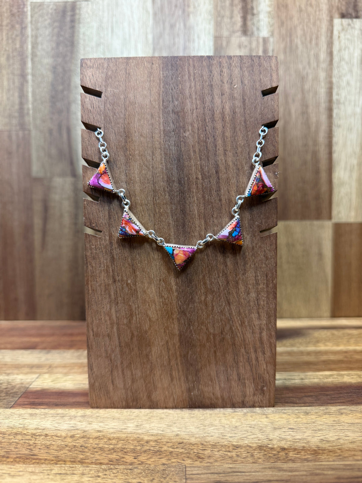 Party Necklace - Silver Multicolour Turquoise