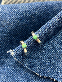 Ellie Hoop Earrings - Turquoise Stones