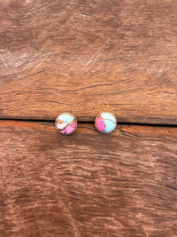 Candy Earrings - Cotton Candy Dahlia Stones (Small)