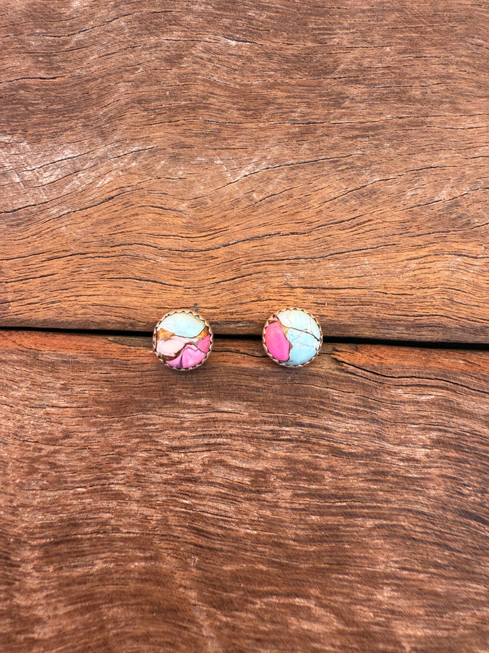 Candy Earrings - Cotton Candy Dahlia Stones (Small)