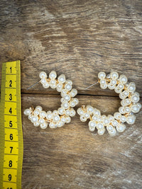 Earrings - Pearl Cluster Hoop