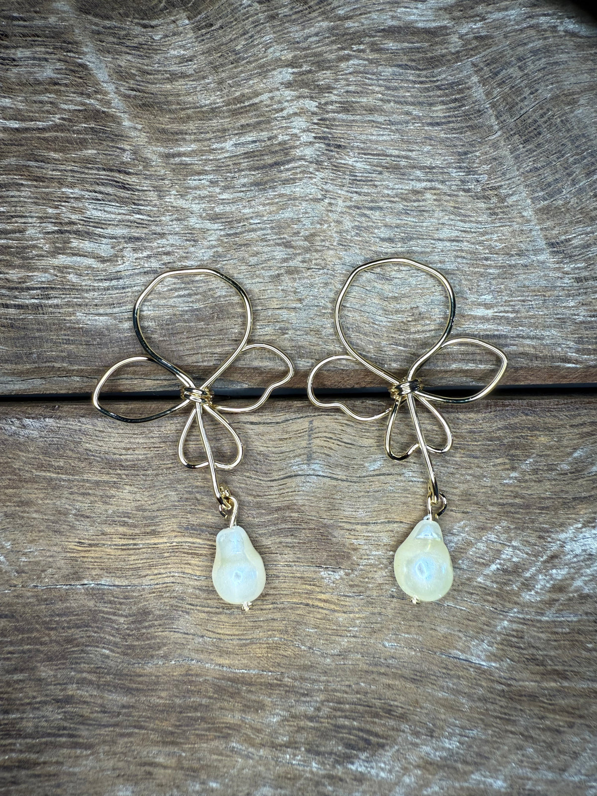 Earrings - Pearl Flower Drop