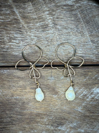 Earrings - Pearl Flower Drop