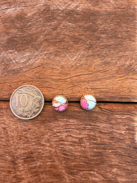 Candy Earrings - Cotton Candy Dahlia Stones (Small)