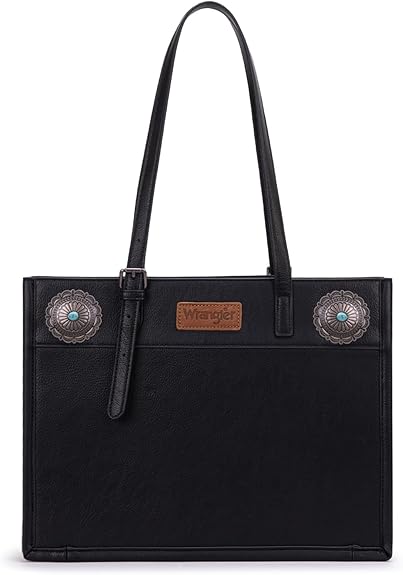 Wrangler Concho Wide Tote - Black (WG194-8122BK)